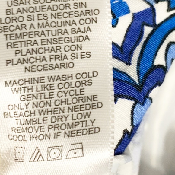 Milly for Designnation Cotton Floral Geometric Paisley Design Cropped Pants 💙🤍 - Picture 8 of 13